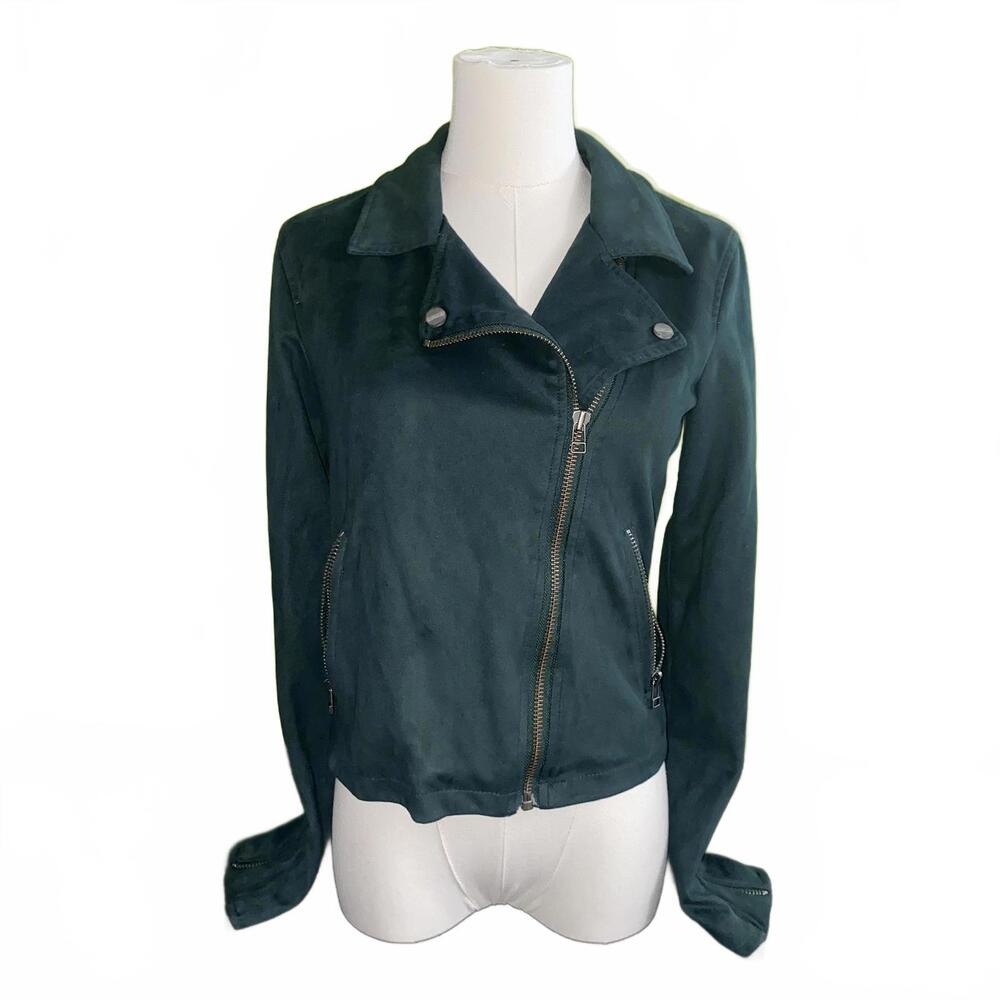 Sanctuary Green Faux suede Moto Jacket XS